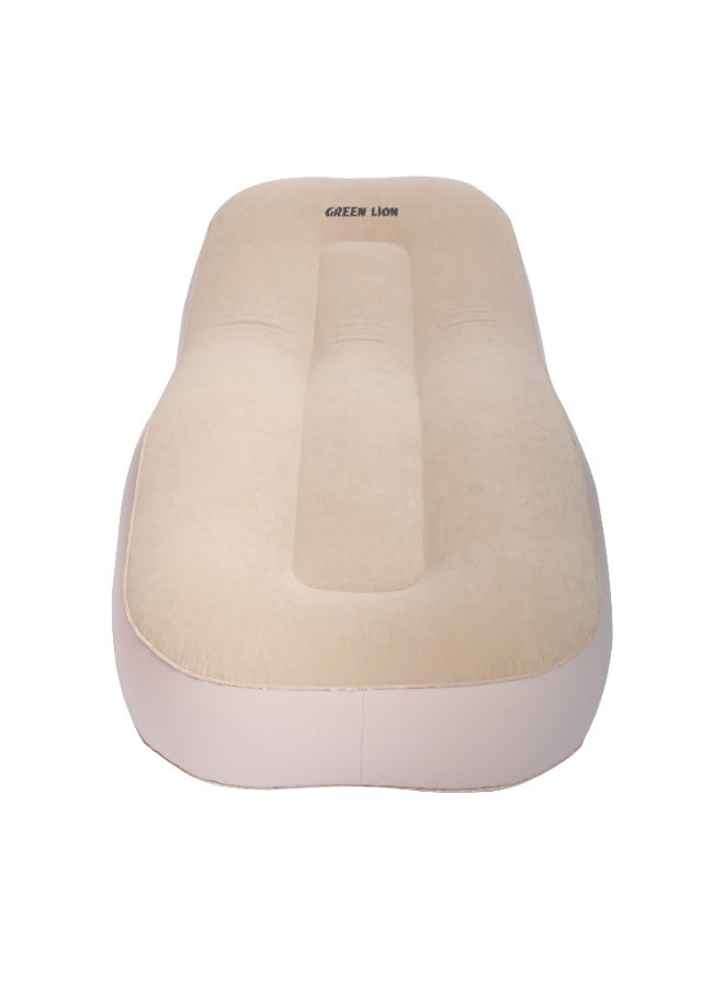 جرين ليون أريكة مرتبة هوائية قابلة للنفخ بتصميم مريح منحوت، سهلة الإعداد للاستخدام الداخلي / نفخ سريع خلال 3 دقائق / قدرة تحمل حتى 200 كجم / مقبض حمل سهل - بيج - Image 3